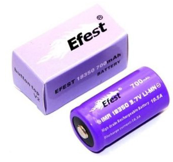 Efest IMR 18350 battery button top 700mah  - HD high drain 10.5amp