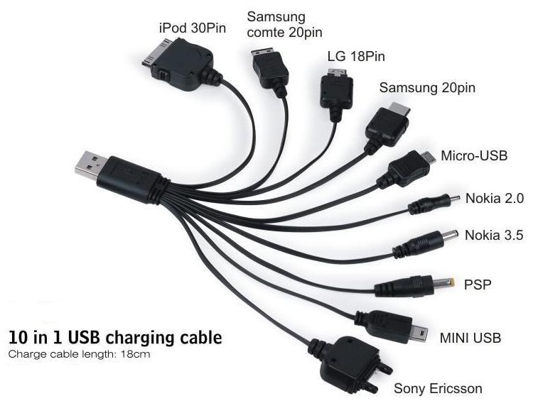 Multi charging cable - 10 connectors