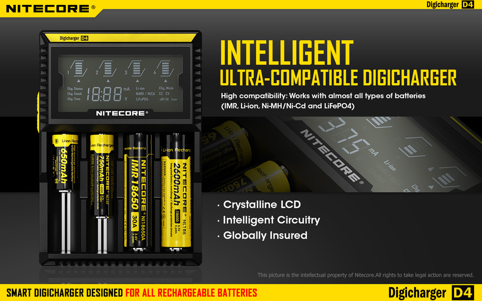Nitecore Digicharger D4 smart charger