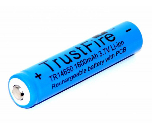 TrustFire TR 14650 PCB 1600mAh 3.7V button top battery