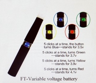 Kit duo cu baterie voltaj variabil 650/1100mah + Clearomizer CE6 ( FT ) - imagine 4