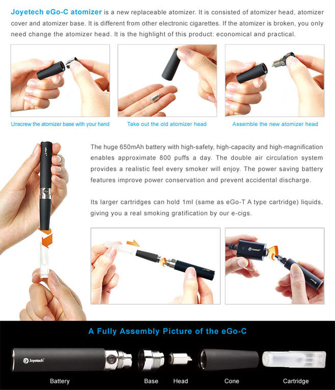 eGo_C Joyetech™ kit 2 tigari electronice 650mAh - imagine 4