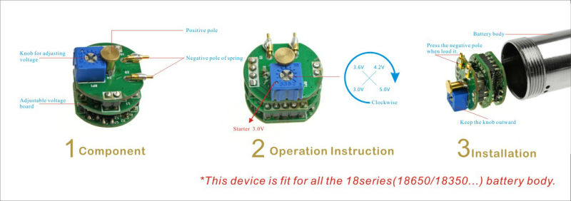 Kamry Kick - chip protecție de tensiune ajustabilă 3.0-4.8v - imagine 2