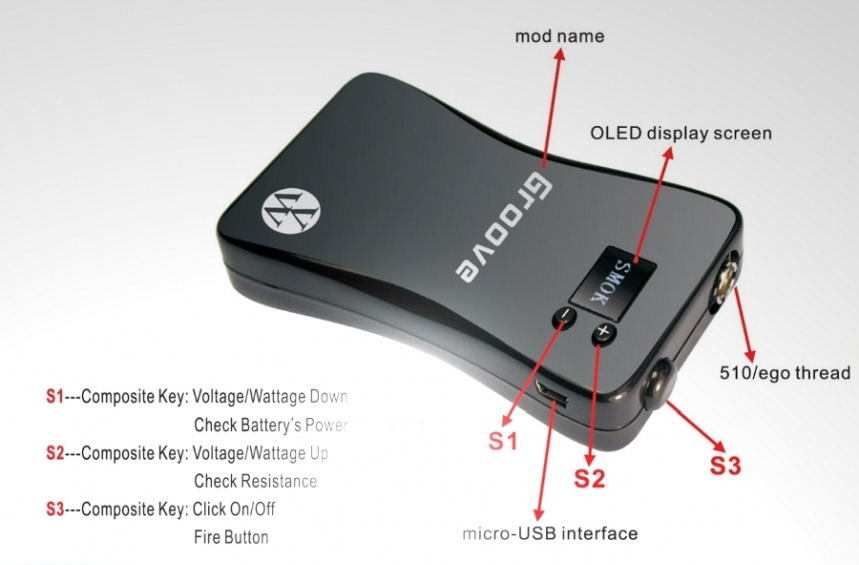 MOD GROOVE 2 VV/VW 3800mah de la Smoktech - imagine 3