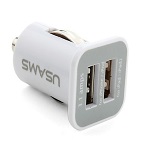 Incarcator Auto USB cu 2 porturi de iesire pentru baterii tigara electronica