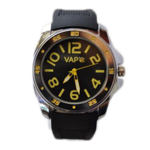 Vapo watch black kvadrant og gul skrift