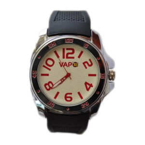 Vapo watch white kvadrant og rød skrift